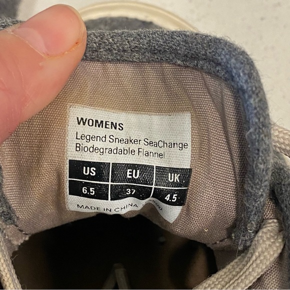 SeaVees Legend Sneaker Gray Biodegradable Flannel Lace Up Sneakers Women’s 6.5 - Picture 7 of 7